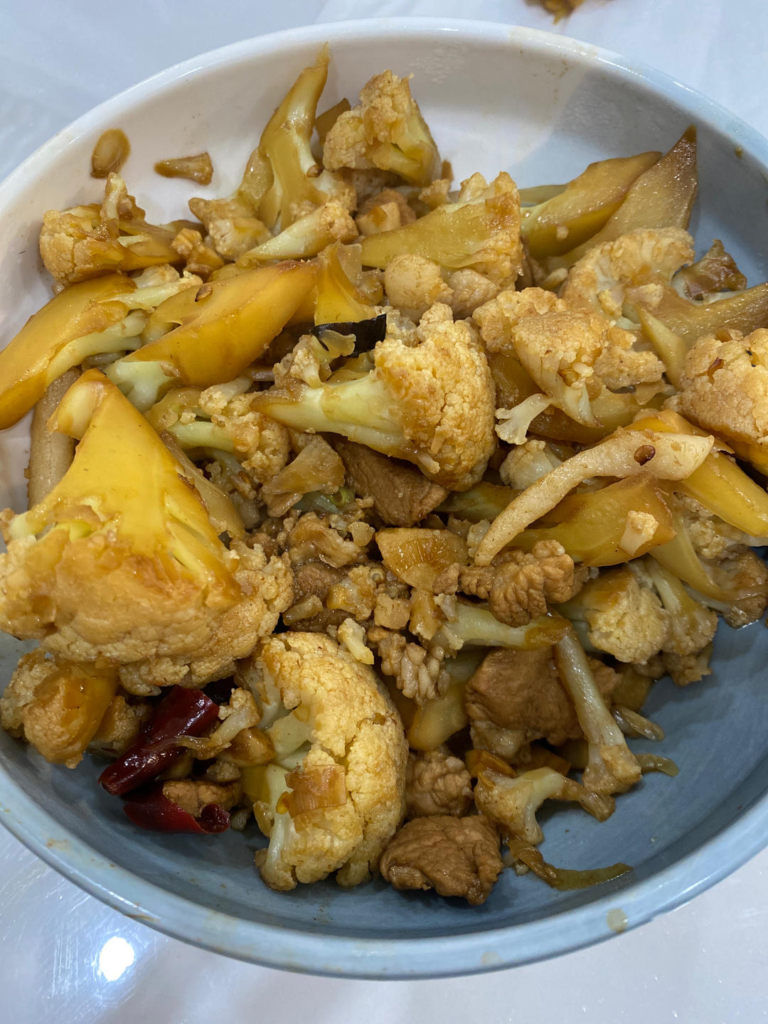 干煸菜花（花菜炒肉）