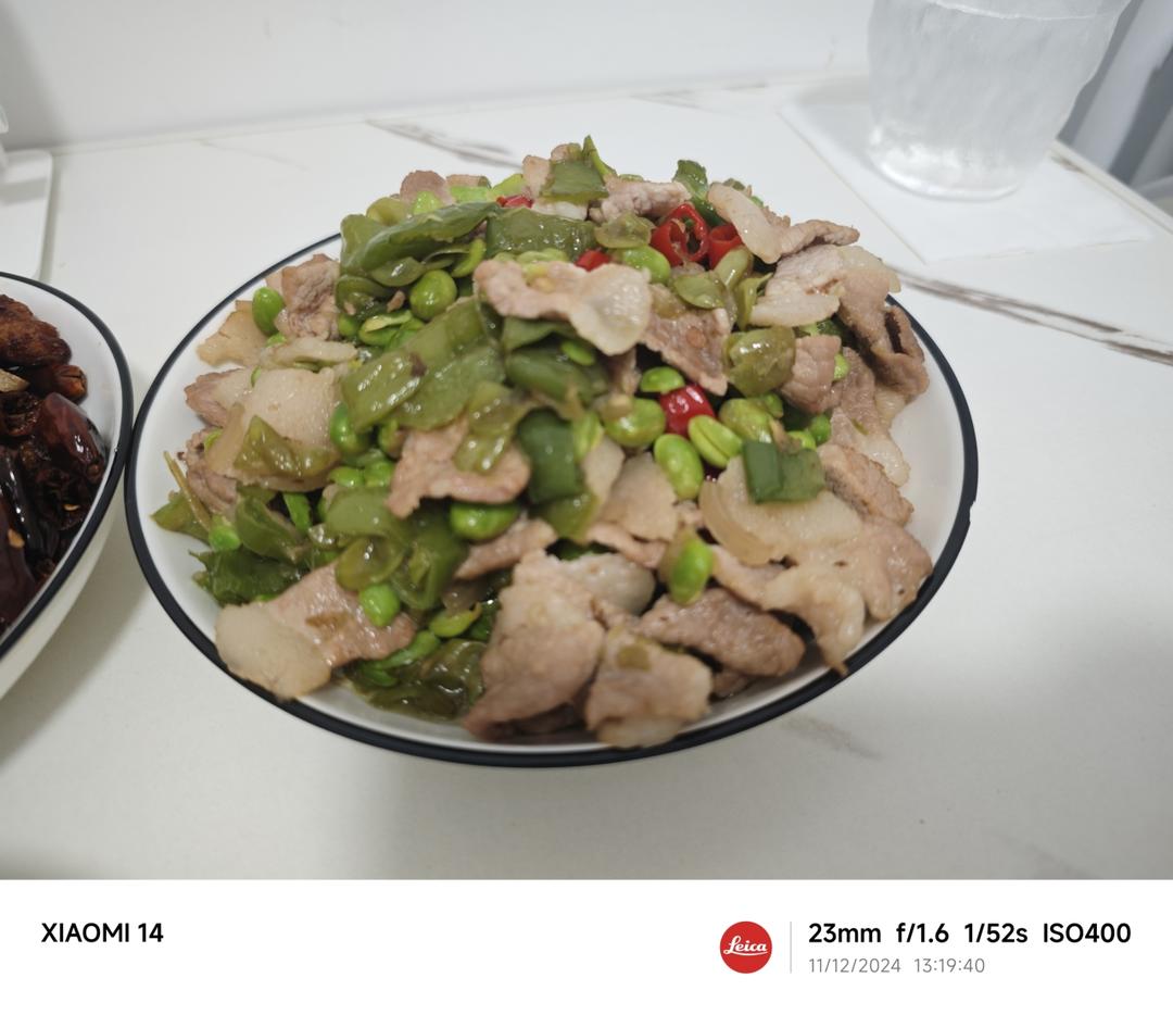 毛豆炒肉