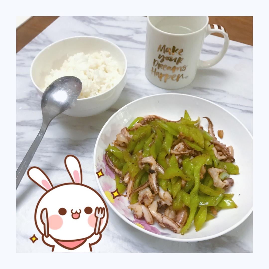 青椒炒鱿鱼