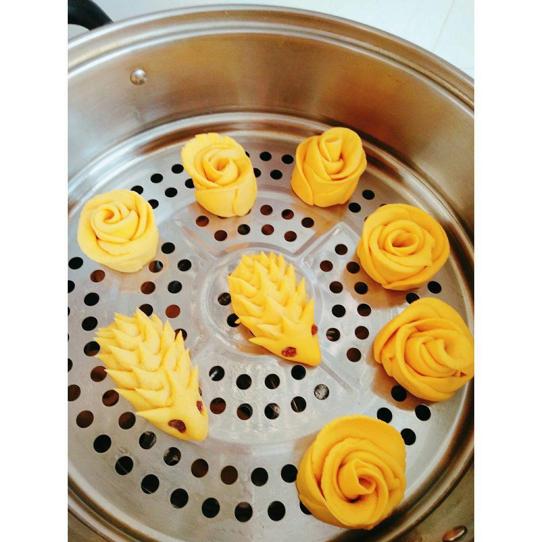南瓜玫瑰花馒头