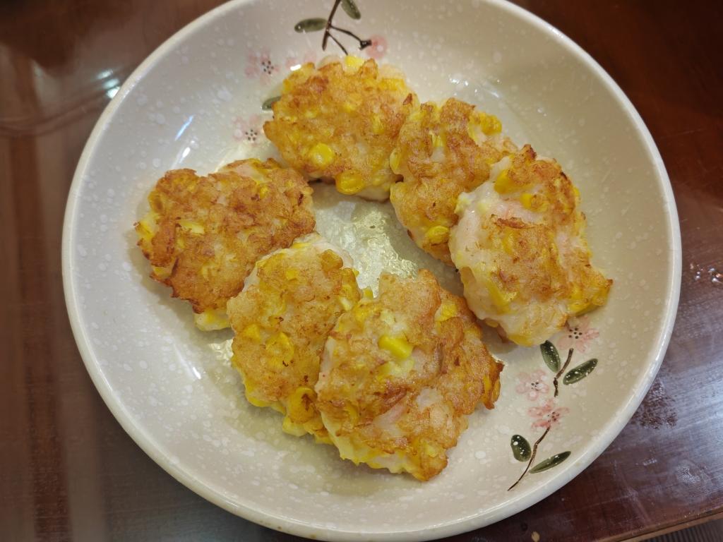 【女儿极力推荐】虾饼颗粒感玉米粒胡萝卜丁早餐搭档满口虾肉健身减脂蛋白质