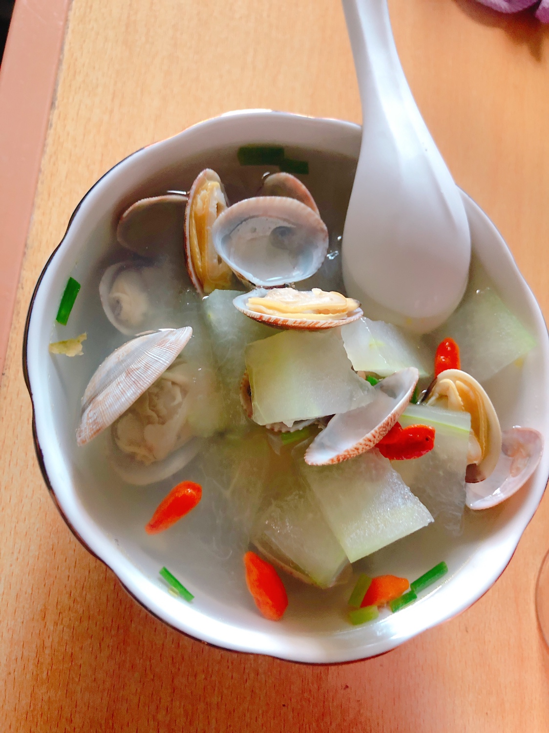 减肥花蛤冬瓜汤的做法