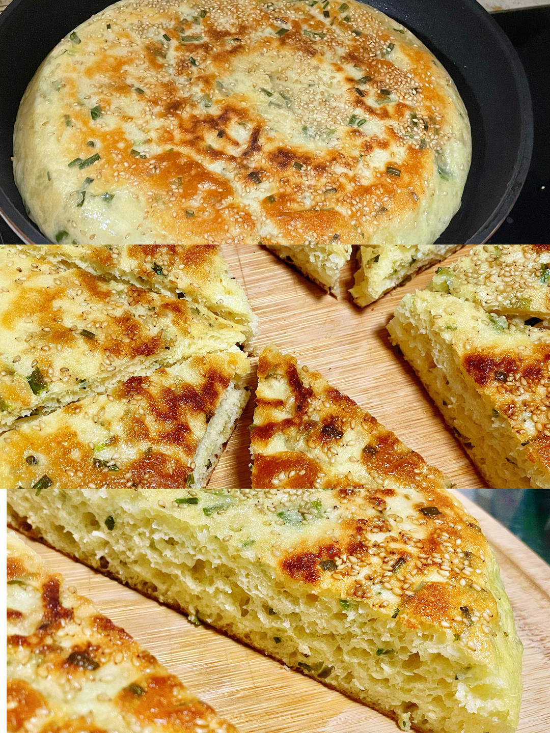 手不沾面做发面大饼