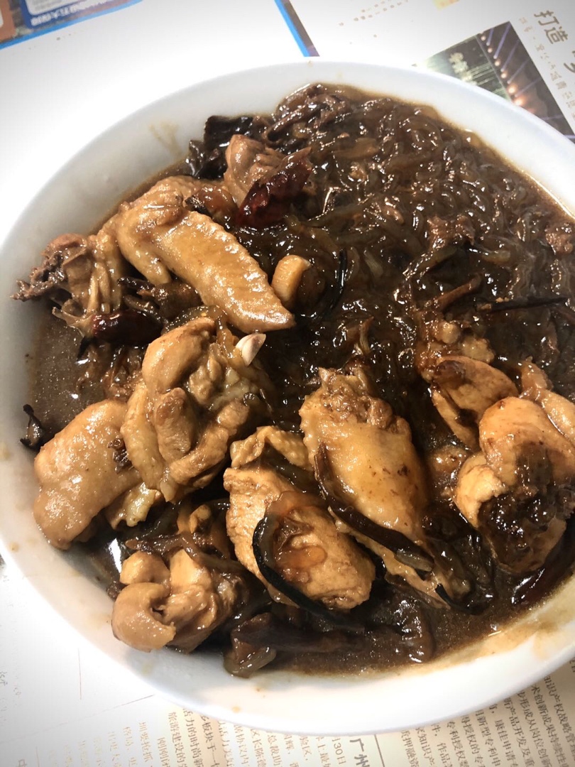 小鸡蘑菇炖粉条