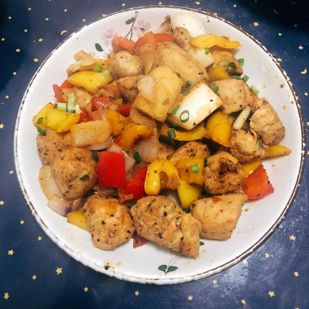 彩椒洋葱炒鸡胸