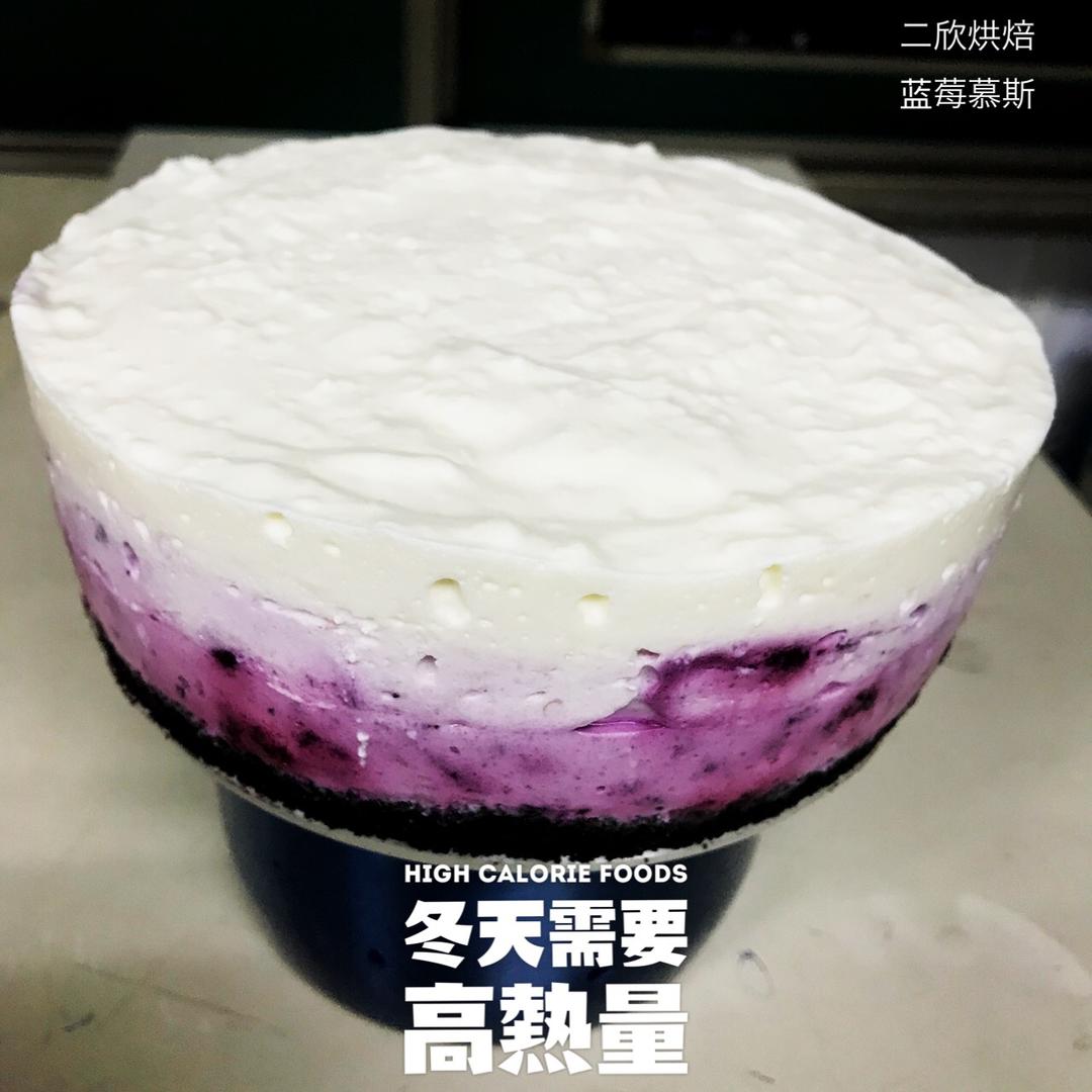 渐变蓝莓冻芝士蛋糕（免烤）