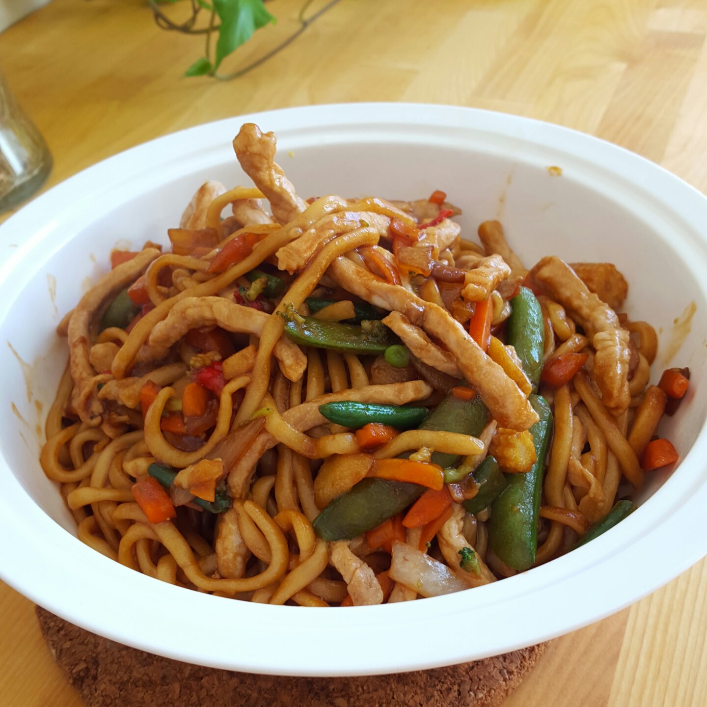 青菜肉丝炒面