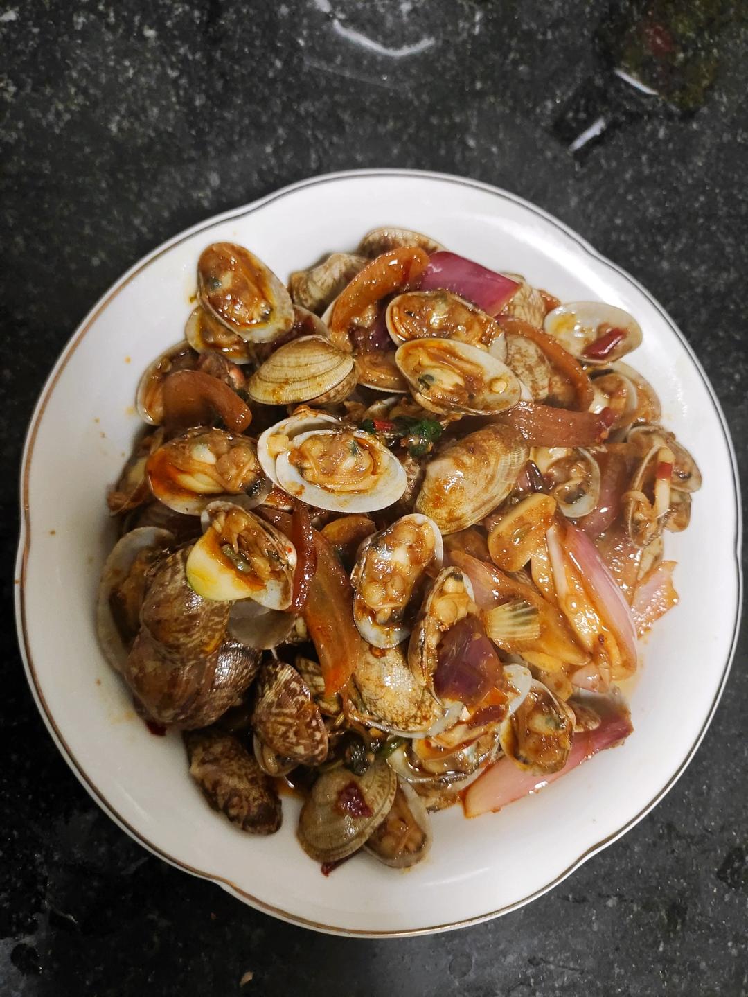 🔥秒杀街边大排档‼️爆炒香辣花甲〰️巨好吃