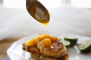 【原麦早餐】杏仁葡萄卷：橙香法式面包布丁片+青柠百香果特饮的做法 步骤7