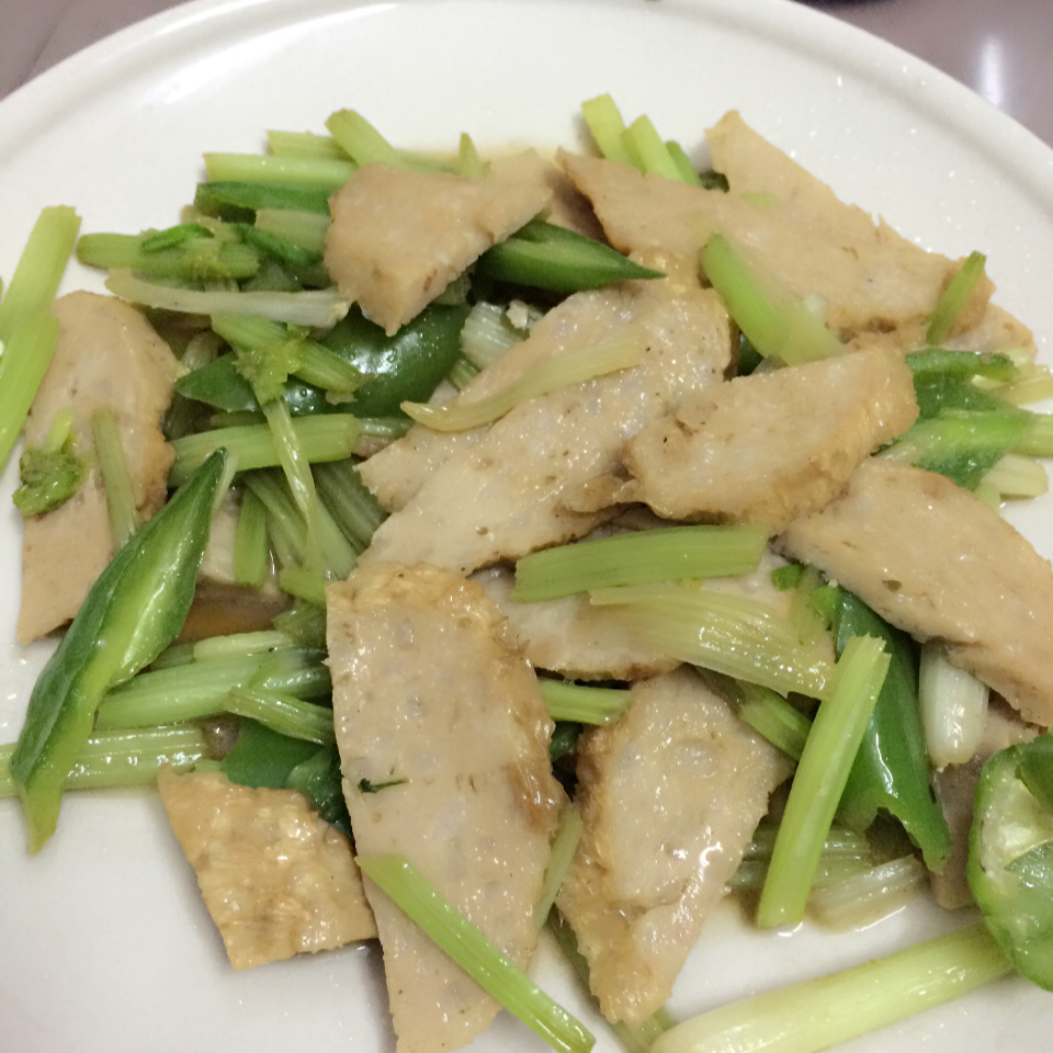 手工肉卷炒芥菜头