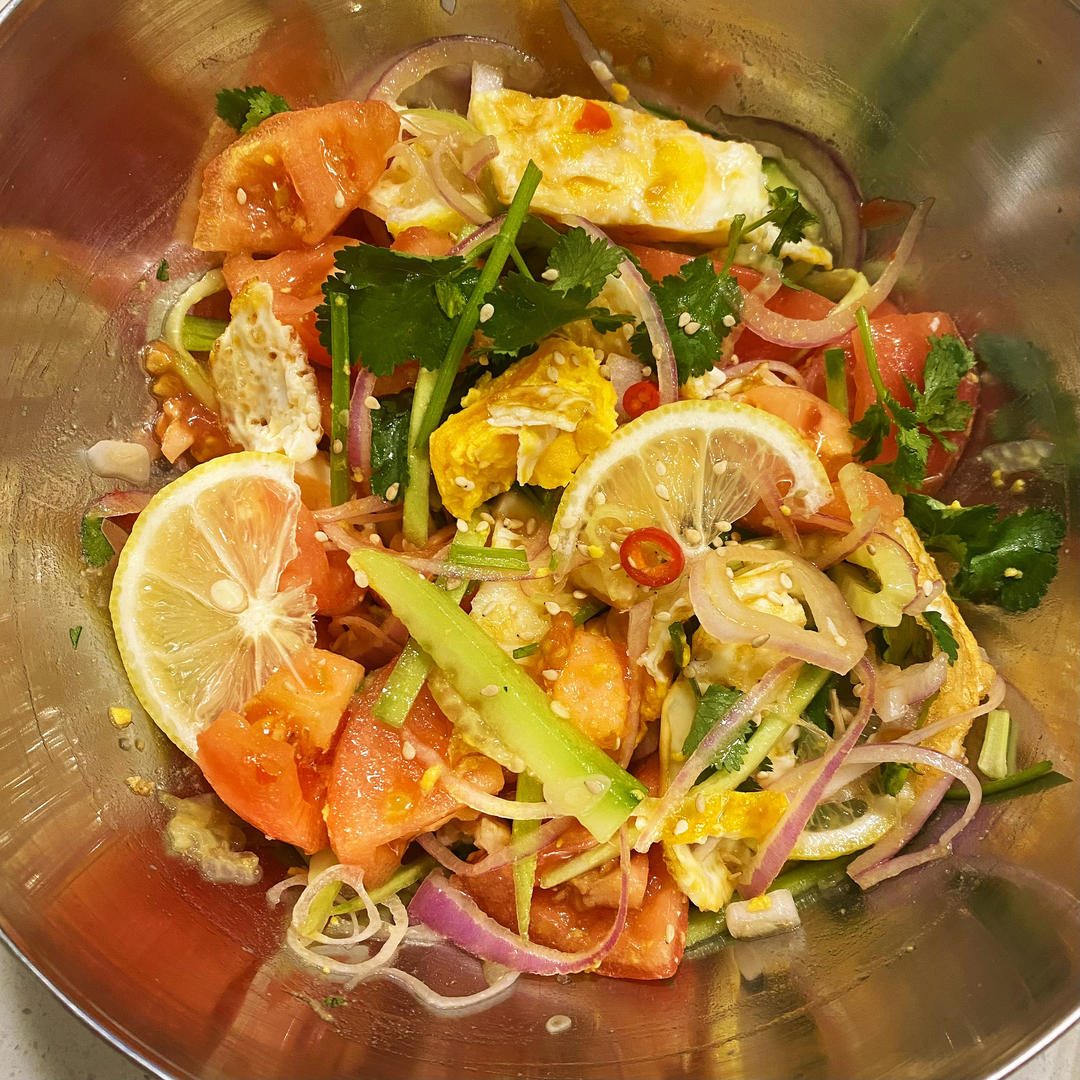 凉拌荷包蛋(香菜爱好者福音)