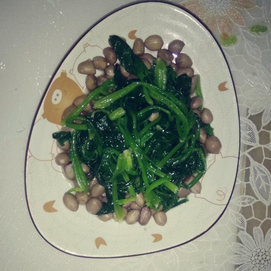 凉拌花生米菠菜