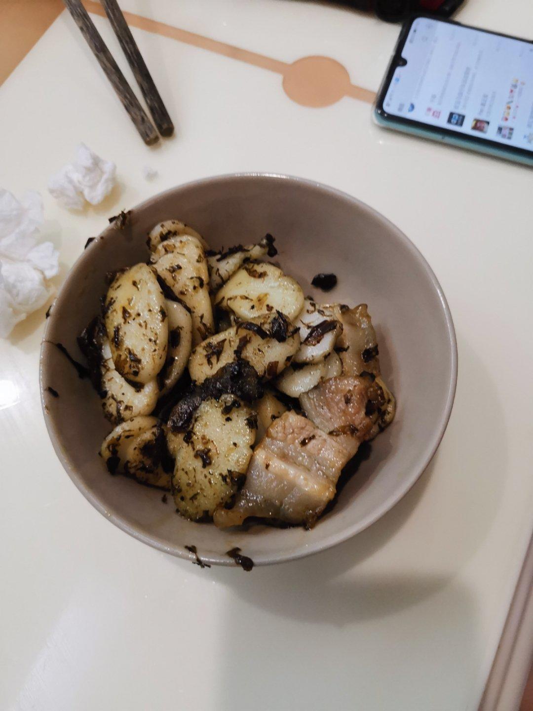 橄榄菜鸡蛋炒年糕
