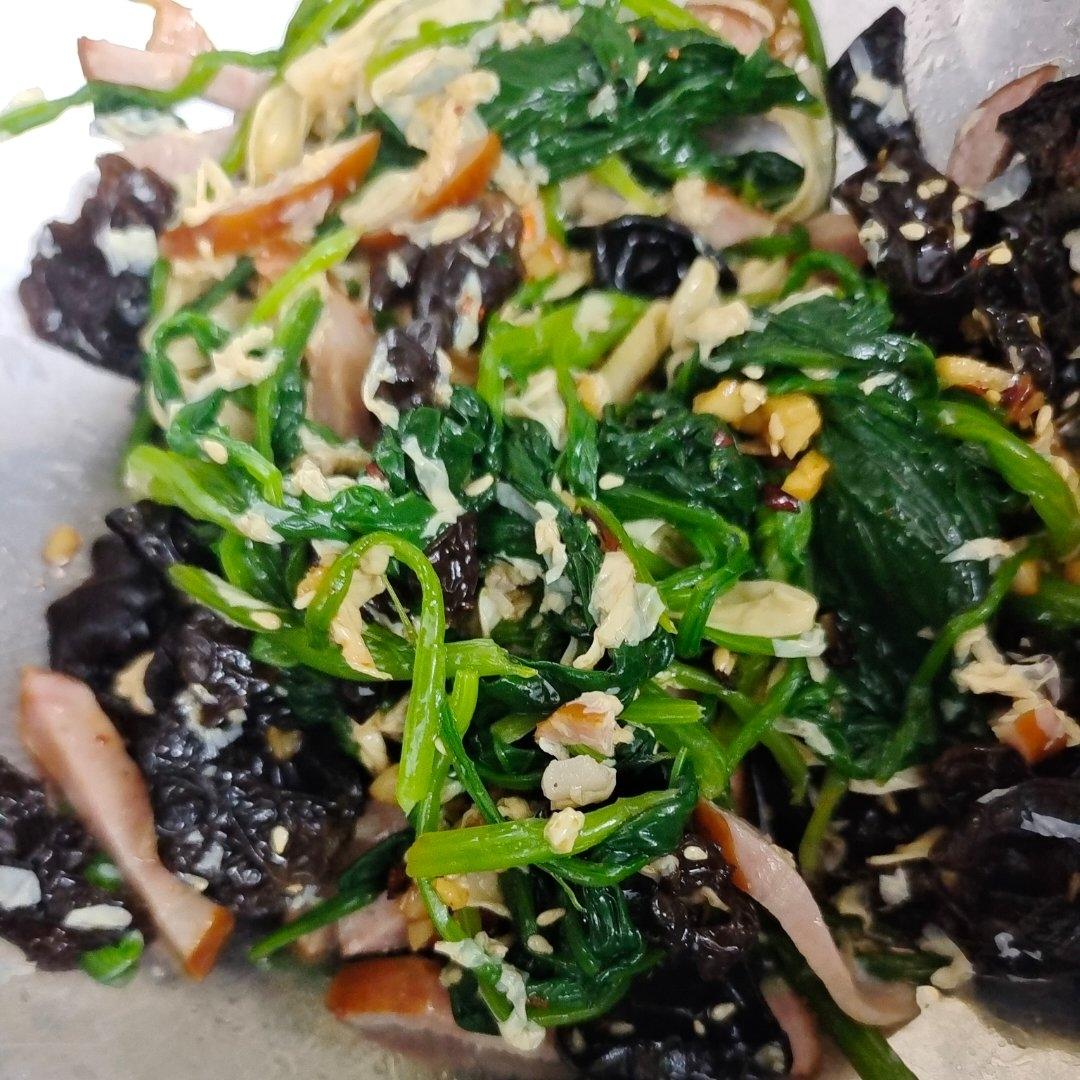 清爽开胃凉菜｜凉拌菠菜木耳