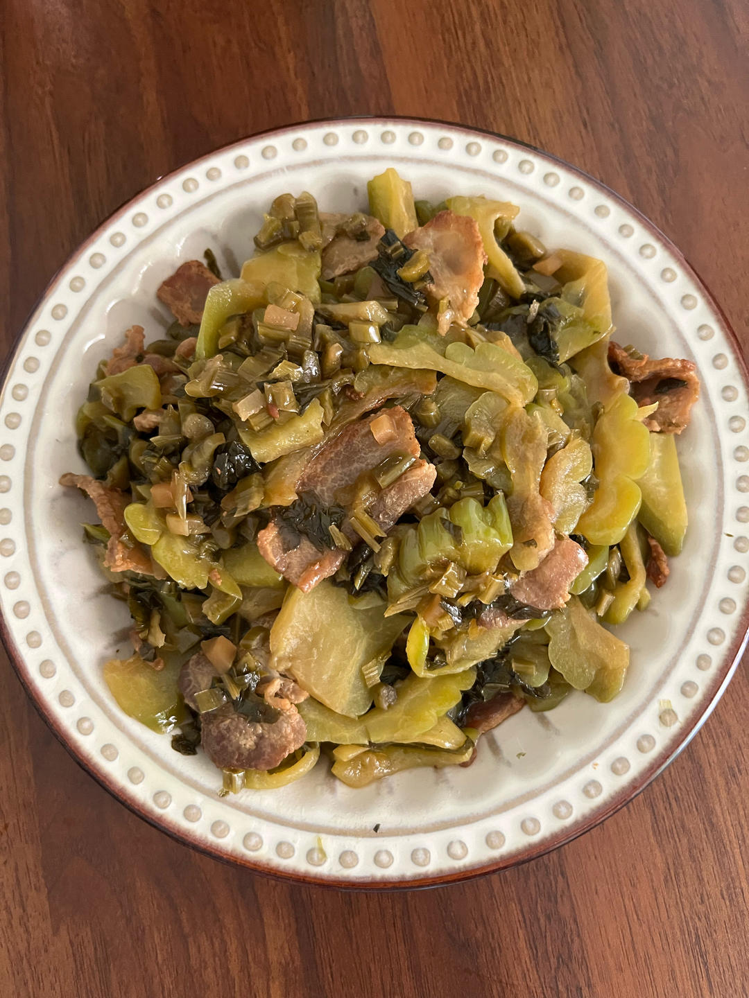 梅州客家｜咸菜苦瓜焖猪肉