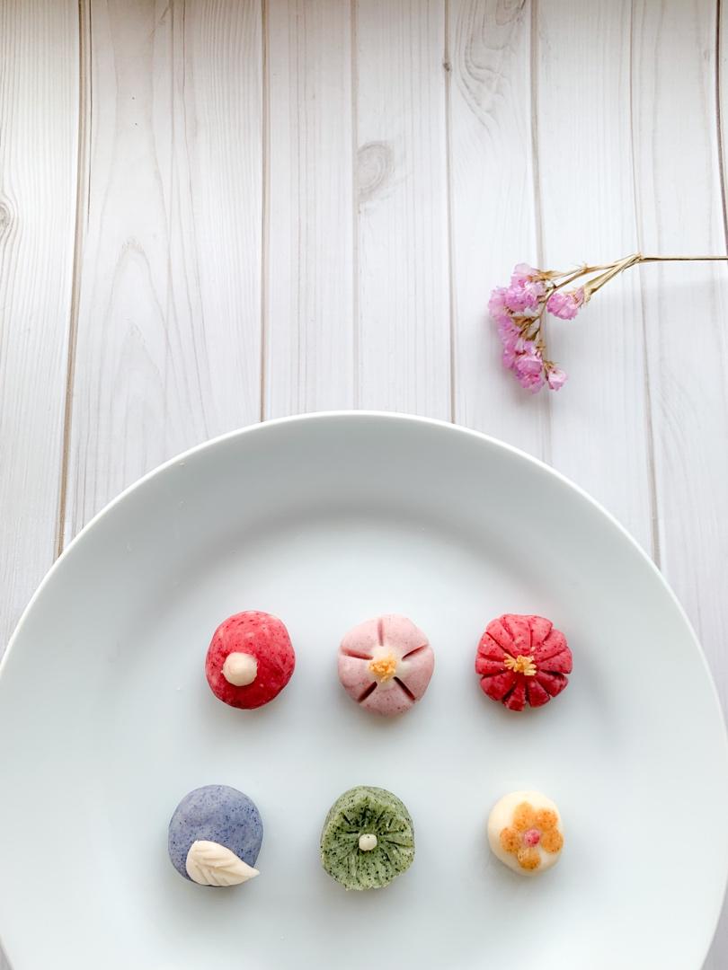 家庭制作和菓子豆沙小点心