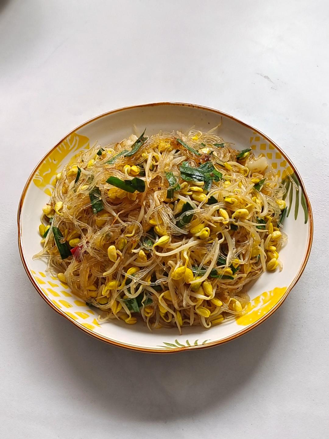 豆芽炒粉丝