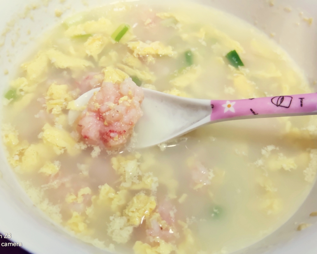 香葱鸡蛋虾滑汤的做法