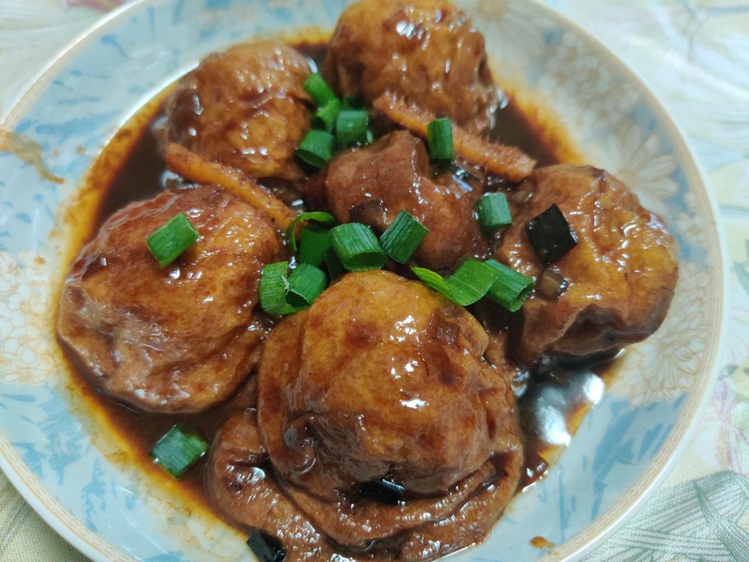 红烧油面筋塞肉