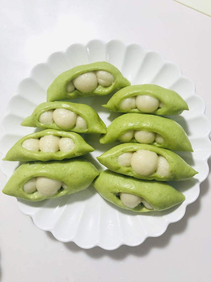 【宝宝面食】豌豆荚馒头