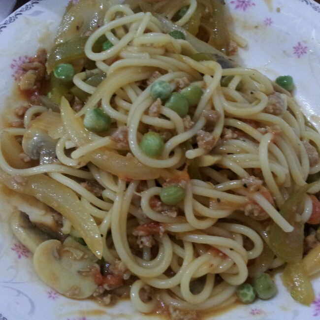 蕃茄蘑菇肉酱意大利面