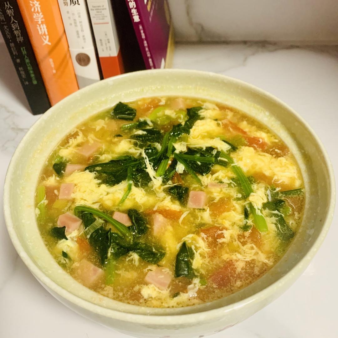 番茄菠菜鸡蛋汤