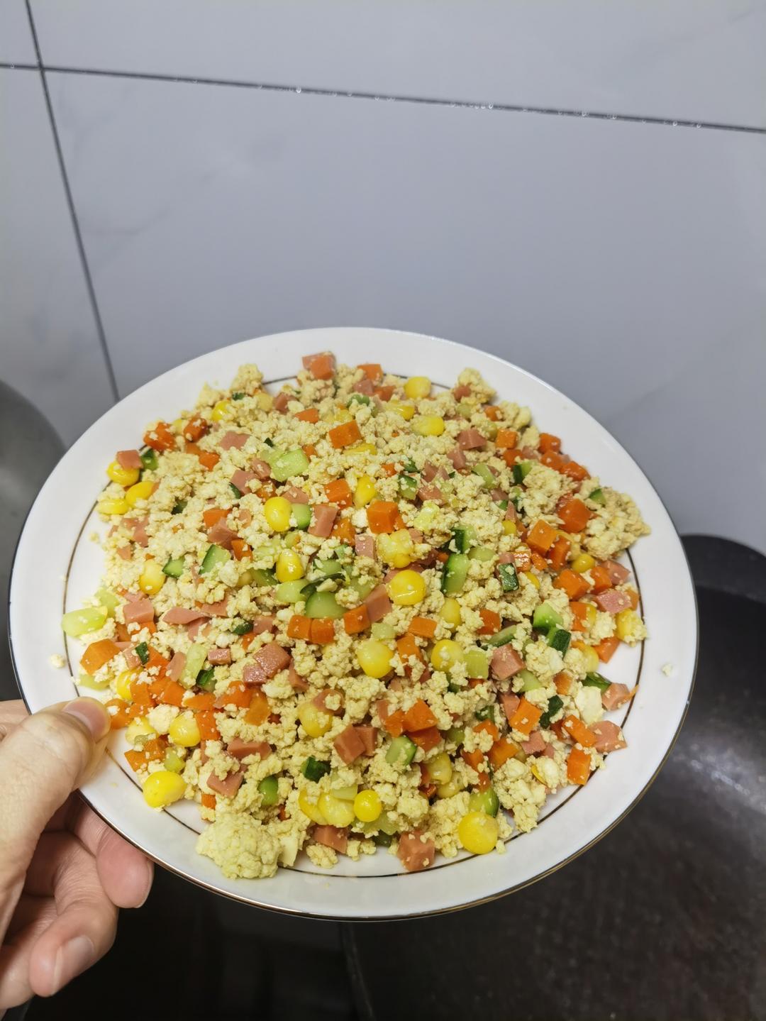 减脂餐｜无米豆腐炒饭低脂高蛋白‼️
