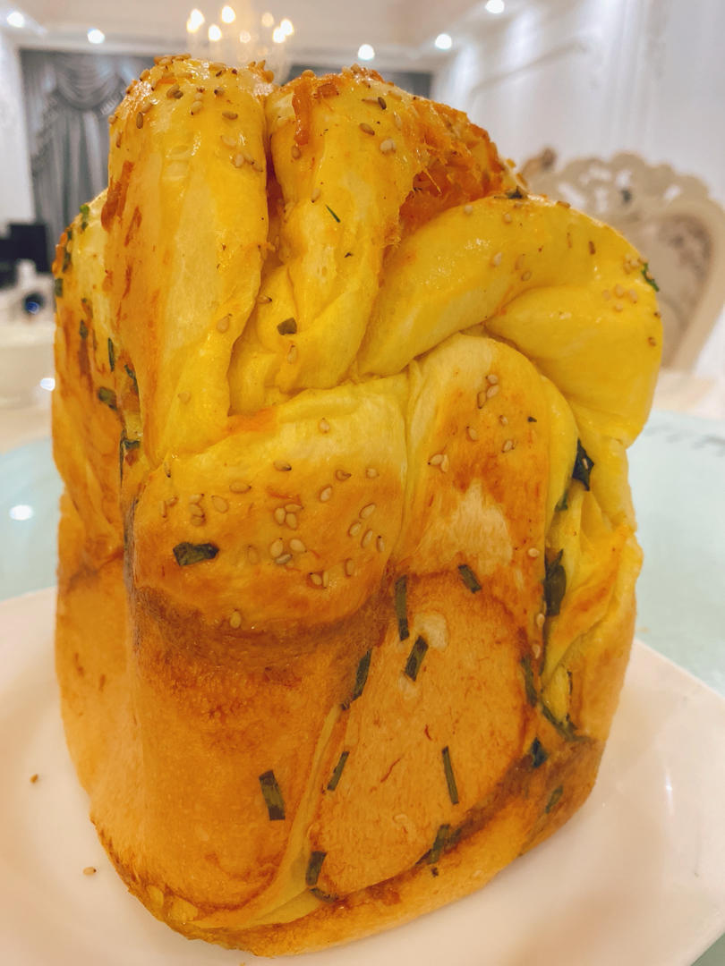 面包机做香葱肉松吐司