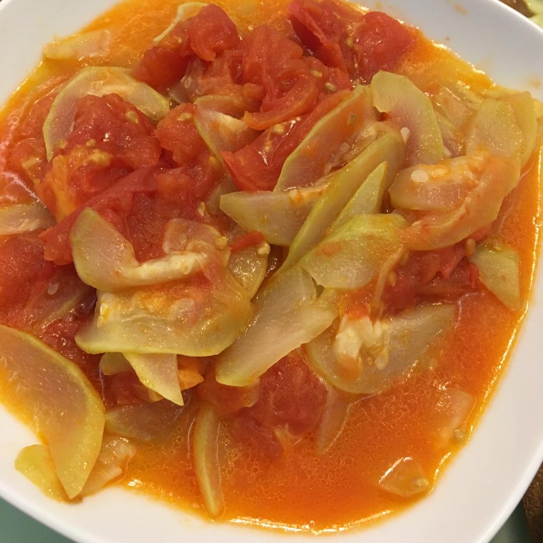 京葱一枚做的虾皮番茄炒夜开花