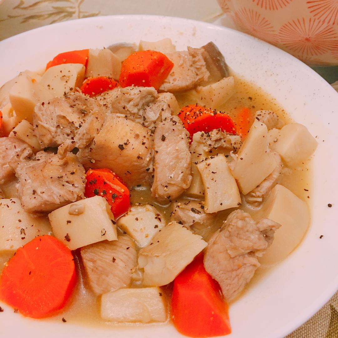 鸡肉杏鲍菇盐煮