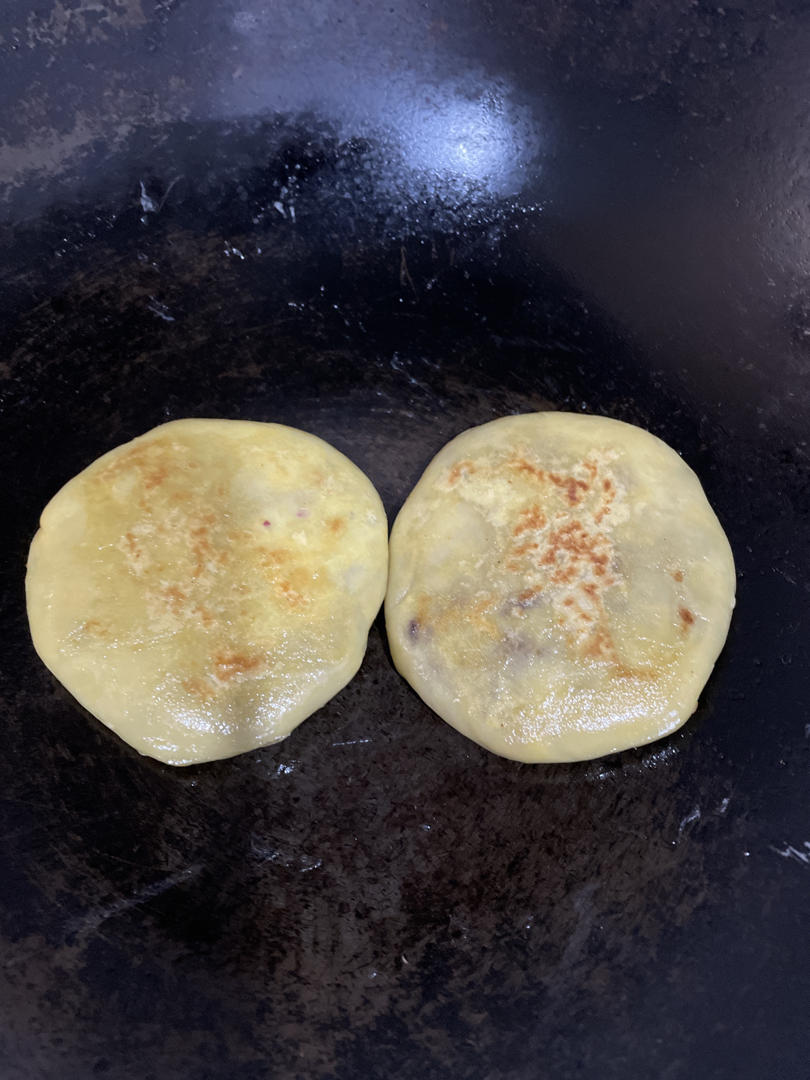 无油紫薯饼（芝士拉丝）