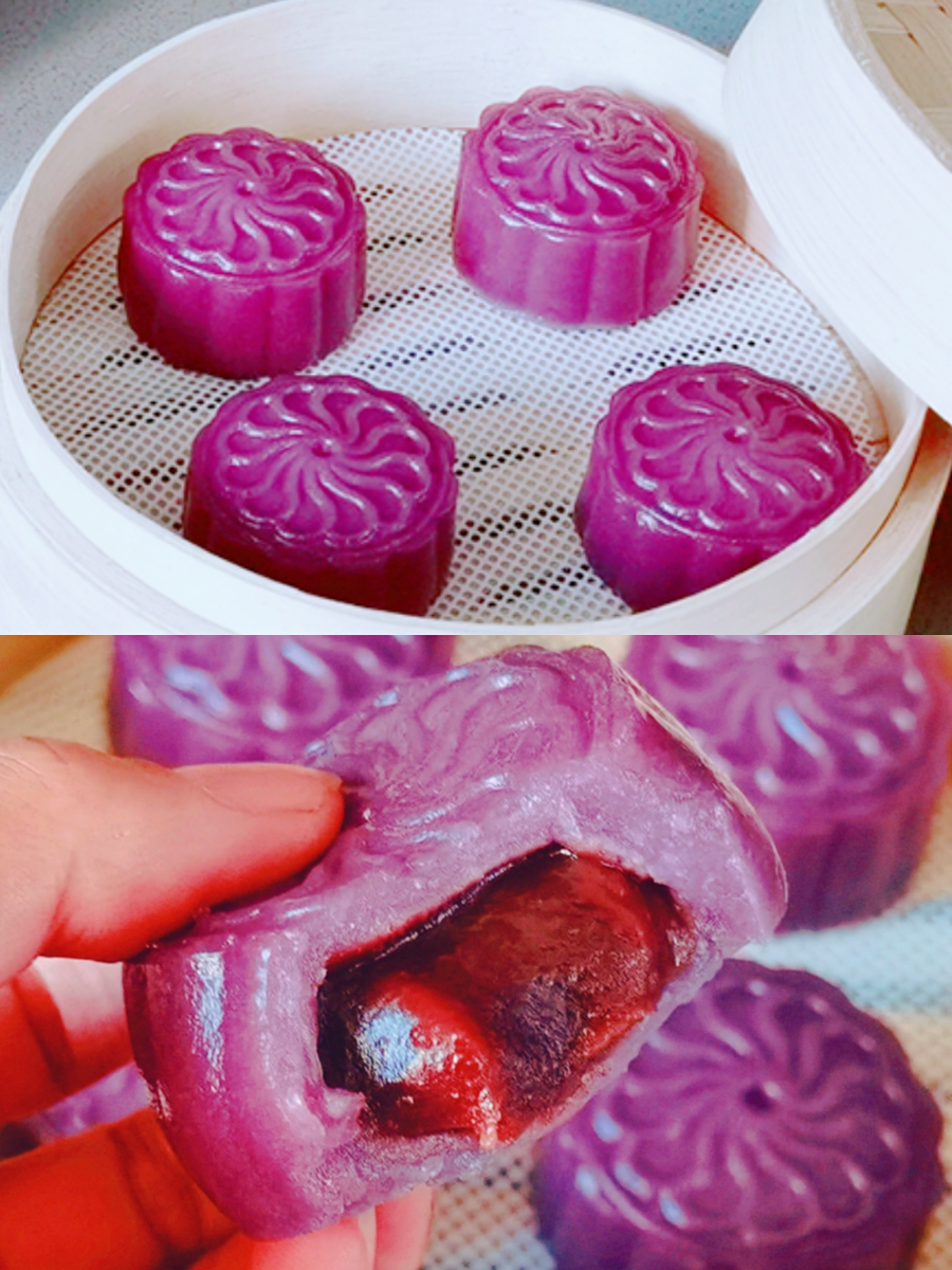零失败❗️免烤箱❗软糯Q弹的紫薯糯米饼