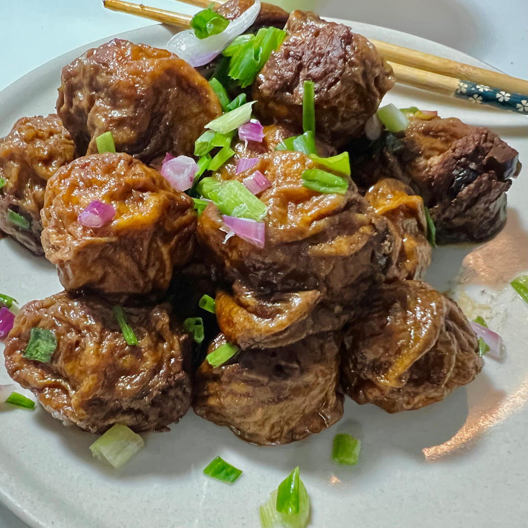 红烧油面筋塞肉