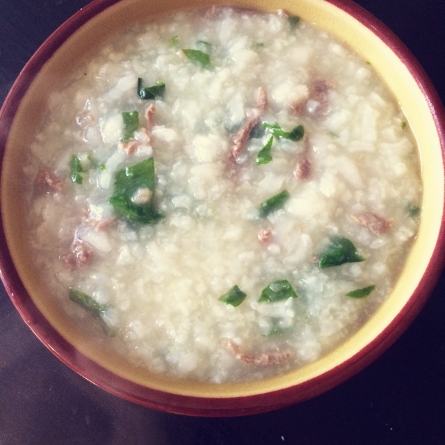 菠菜瘦肉粥