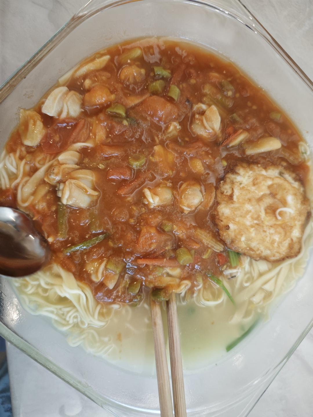 番茄酸汤龙须面