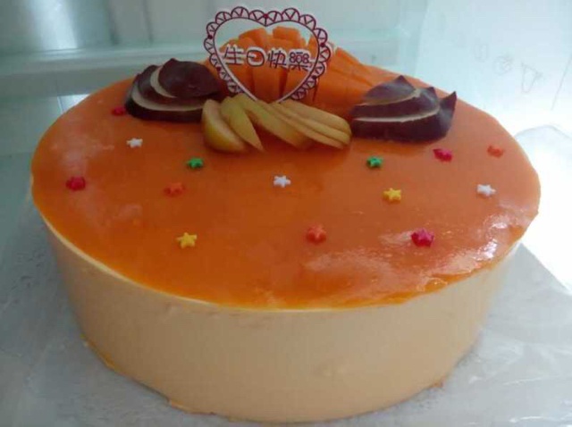 料超足的芒果慕斯蛋糕