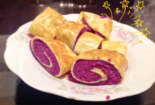 紫薯鸡蛋卷