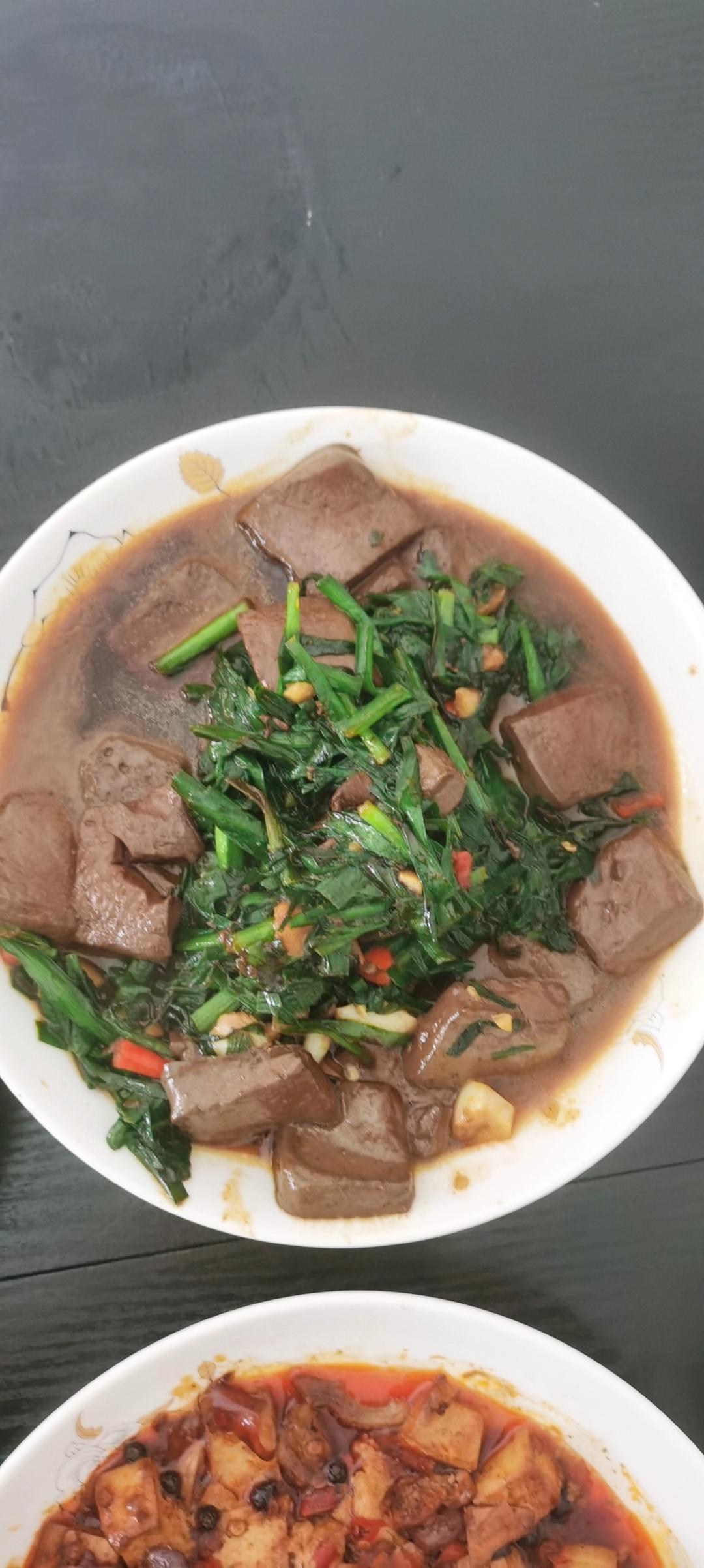 家常菜：韭菜鸭血
