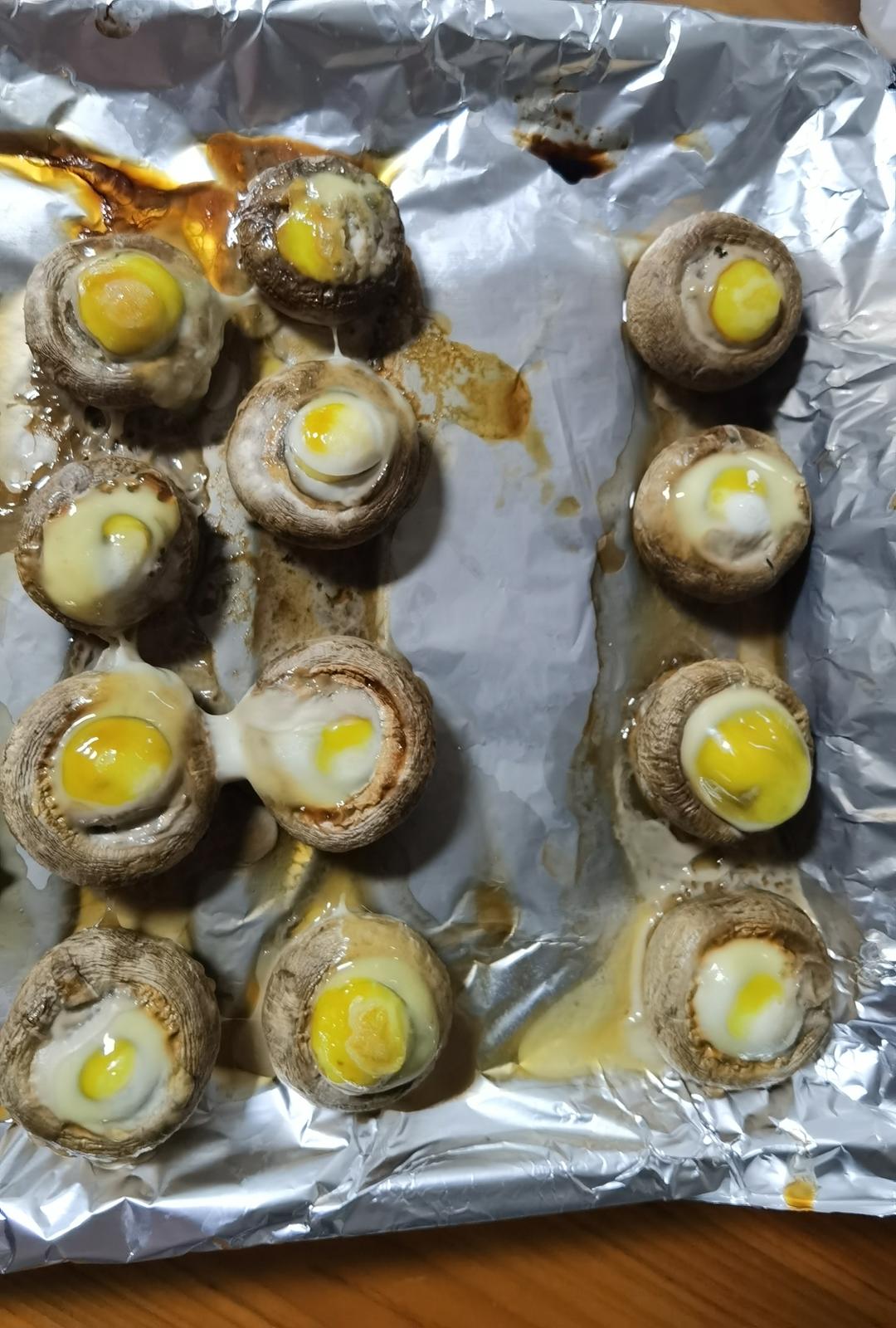 烤口蘑鹌鹑蛋
