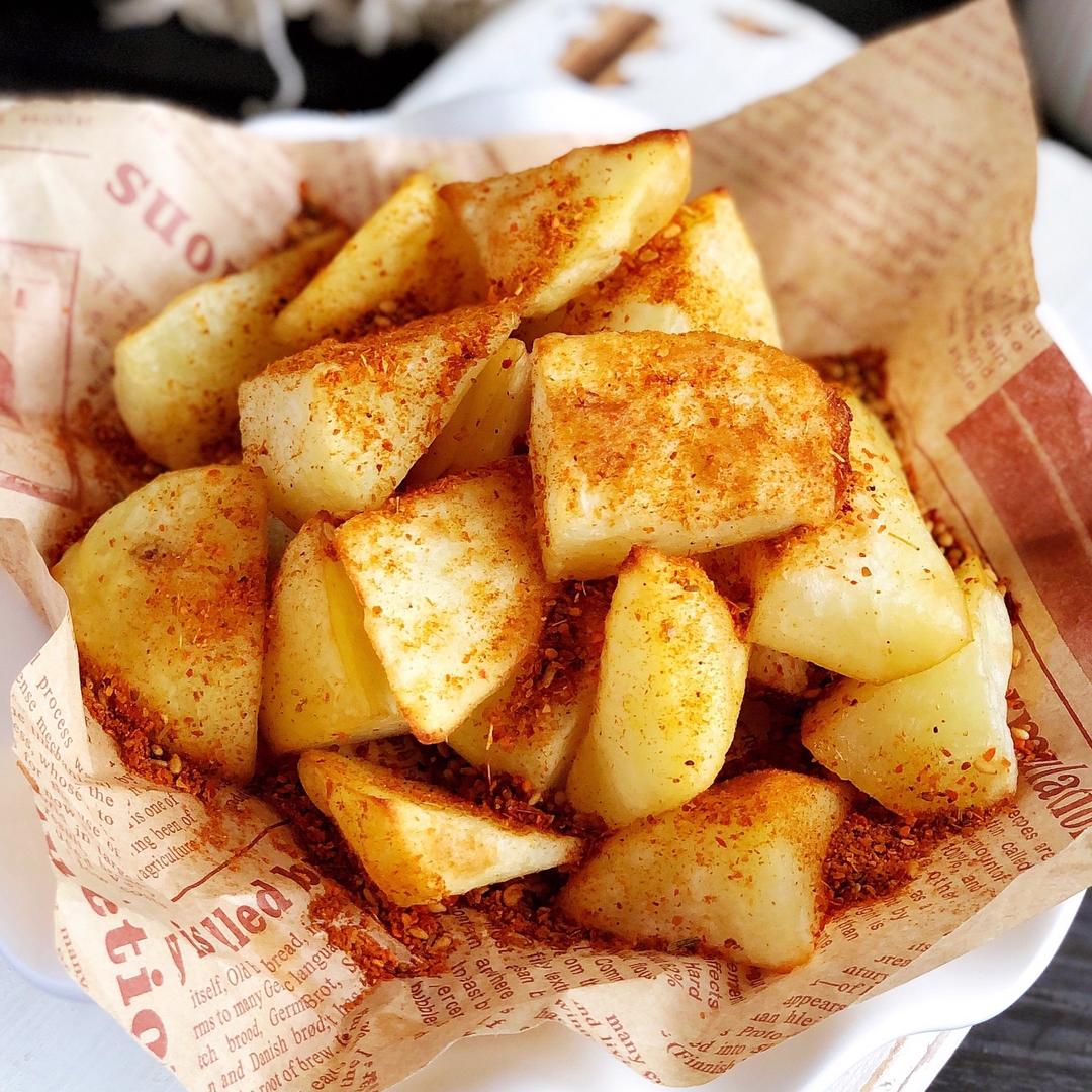 巨好吃的健康薯角，无需油炸，外焦里糯，按步骤一次成功的做法