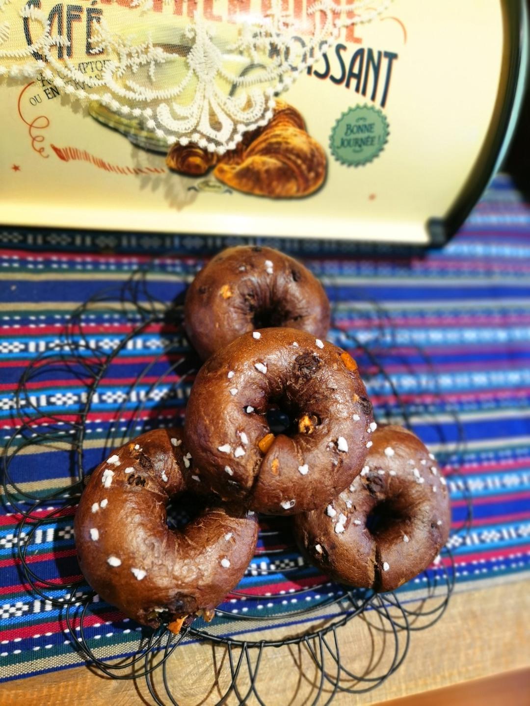 坚果橙皮丁巧克力贝果