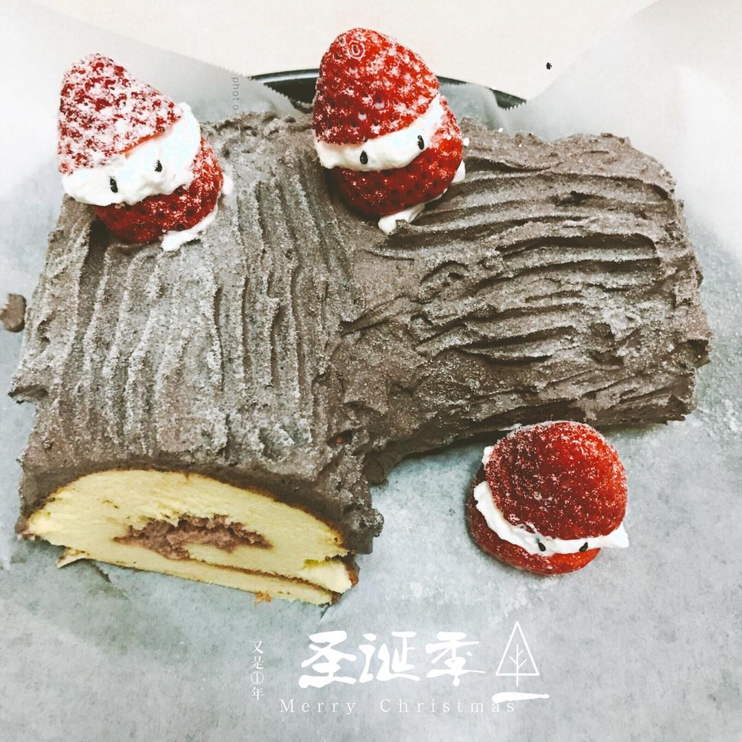 圣诞树根蛋糕~简单版