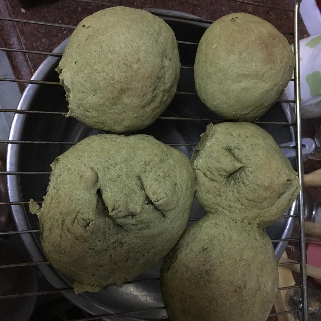 抹茶豆沙小面包（无油脂）