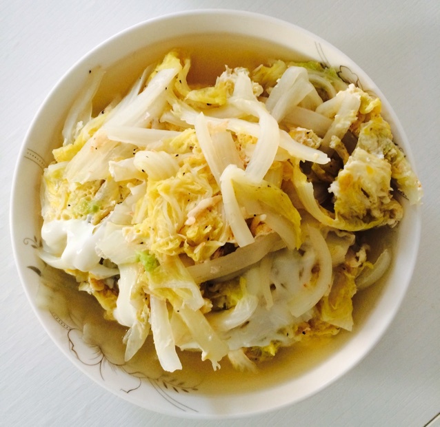 素赛螃蟹----干贝白菜滑蛋