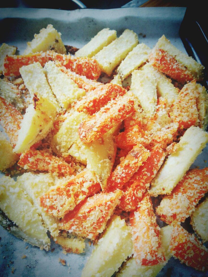 椰蓉烤红薯条（健康夜宵）