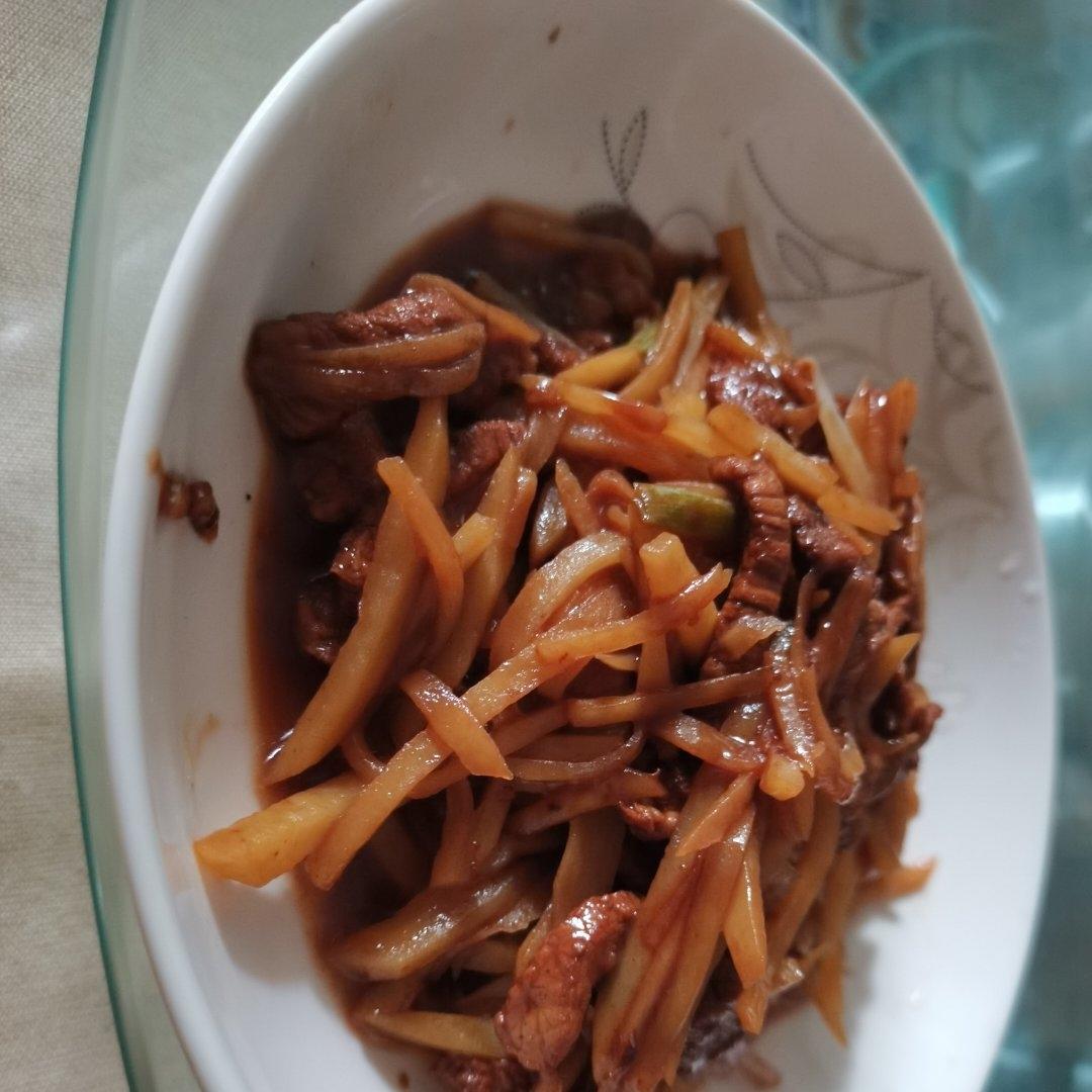 简单快手的土豆丝炒肉丝！拌饭绝绝子！！