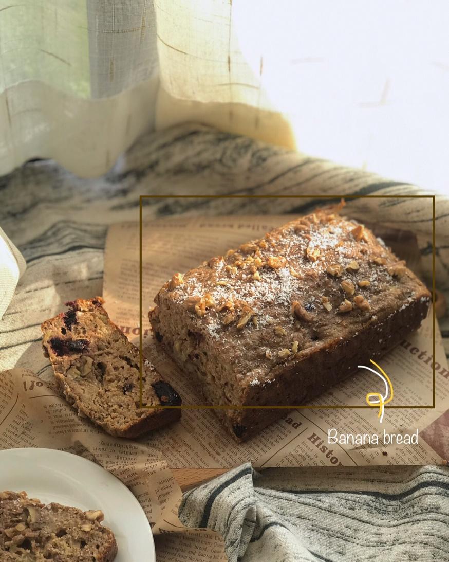 100%全谷物香蕉快手面包丨健康·烘焙
