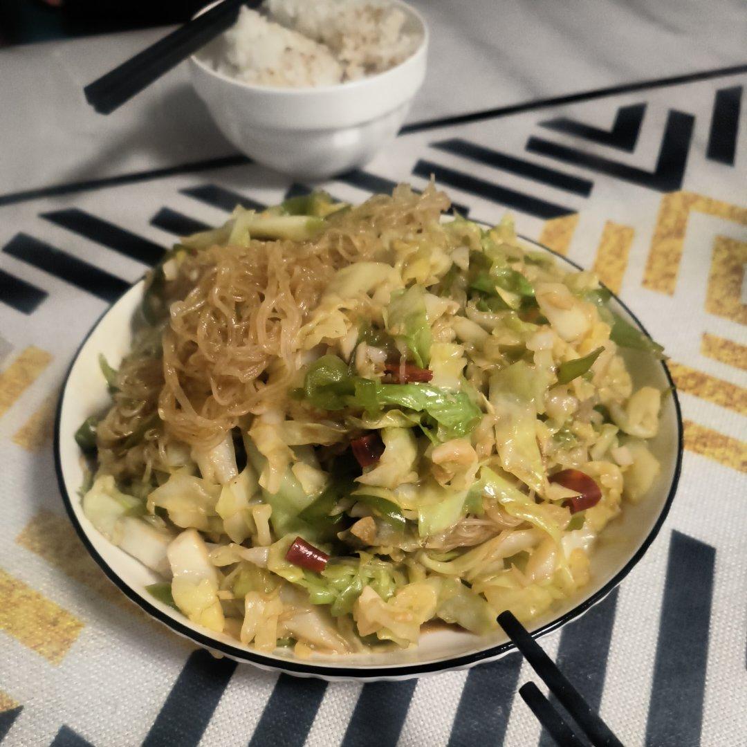 粉丝炒包菜