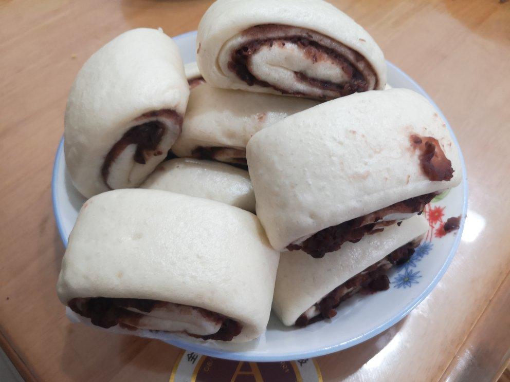 必须连吃两个的豆沙卷 面包机加自发粉的懒人做法
