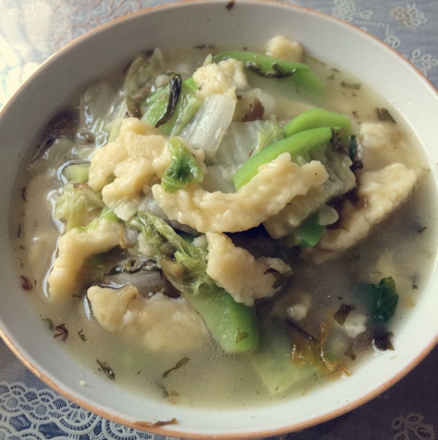 蔬菜鸡蛋面疙瘩